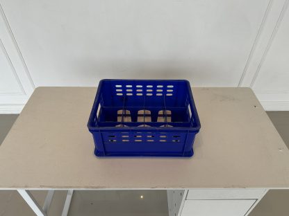 ลังพลาสติก ใส่แก้ว 12 ช่องสีน้ำเงิน