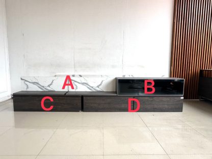 ชุดตู้วางทีวีติดผนัง พร้อมชั้นโชว์ แบรนด์ SB FURNITURE