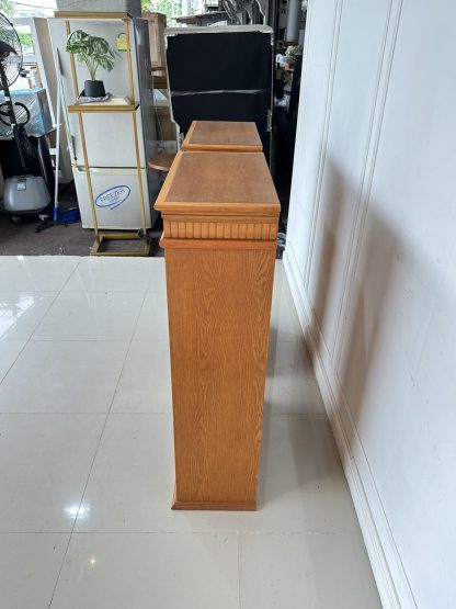 ชั้นโชว์ 4 ช่องวางของ โครงไม้จริงสีน้ำตาล