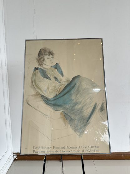 ของตกแต่ง กรอบรูปติดผนัง ภาพ Portrait หญิงสาว ผลงานของ DAVID HOCKNEY