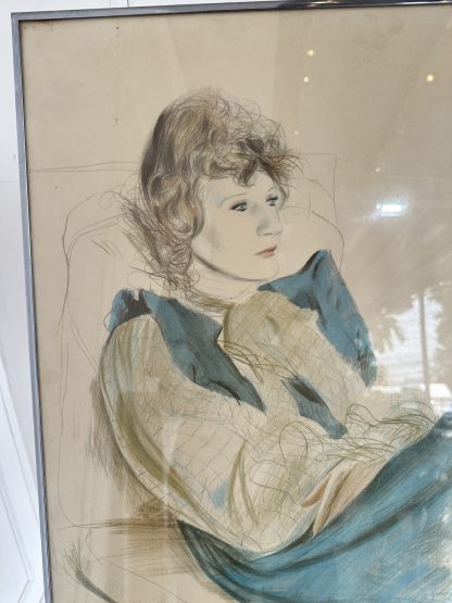 ของตกแต่ง กรอบรูปติดผนัง ภาพ Portrait หญิงสาว ผลงานของ DAVID HOCKNEY