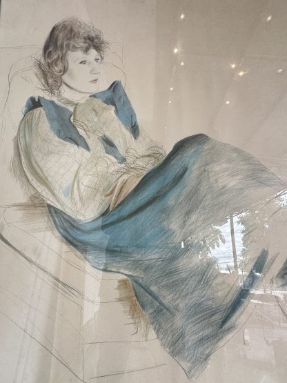 ของตกแต่ง กรอบรูปติดผนัง ภาพ Portrait หญิงสาว ผลงานของ DAVID HOCKNEY