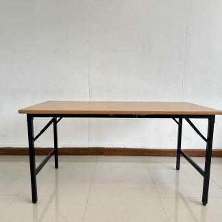 โต๊ะบาร์ ท็อปไม้ MDF สีน้ำตาลลายไม้ ขาเหล็กสีดำ
