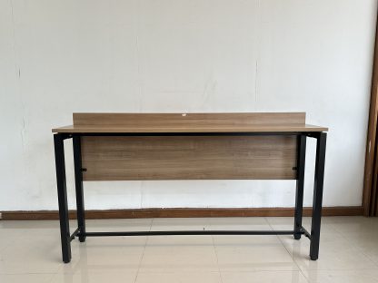 โต๊ะบาร์ ท็อปไม้ MDF สีน้ำตาลลายไม้ ขาเหล็กสีดำ