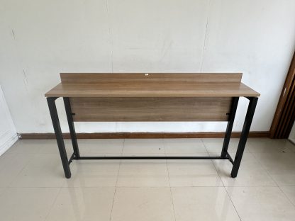 โต๊ะบาร์ ท็อปไม้ MDF สีน้ำตาลลายไม้ ขาเหล็กสีดำ