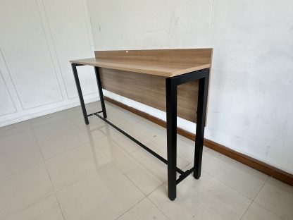 โต๊ะบาร์ ท็อปไม้ MDF สีน้ำตาลลายไม้ ขาเหล็กสีดำ