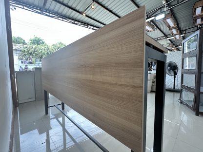 โต๊ะบาร์ ท็อปไม้ MDF สีน้ำตาลลายไม้ ขาเหล็กสีดำ