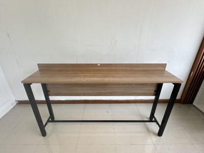 โต๊ะบาร์ ท็อปไม้ MDF สีน้ำตาลลายไม้ ขาเหล็กสีดำ