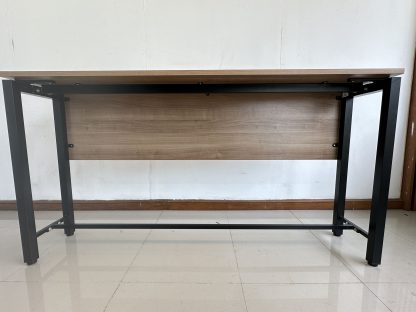 โต๊ะบาร์ ท็อปไม้ MDF สีน้ำตาลลายไม้ ขาเหล็กสีดำ