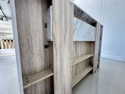 เตียง ขนาด 5 ฟุต โครงไม้ MDF สีบีชลายไม้