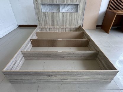 เตียง ขนาด 5 ฟุต โครงไม้ MDF สีบีชลายไม้