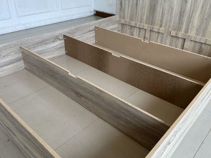 เตียง ขนาด 5 ฟุต โครงไม้ MDF สีบีชลายไม้
