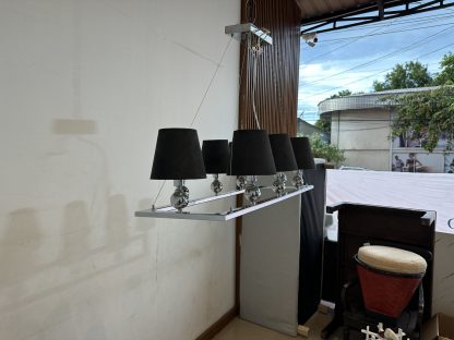 โคมไฟแขวนเพดาน โป๊ะผ้าสีดำ
