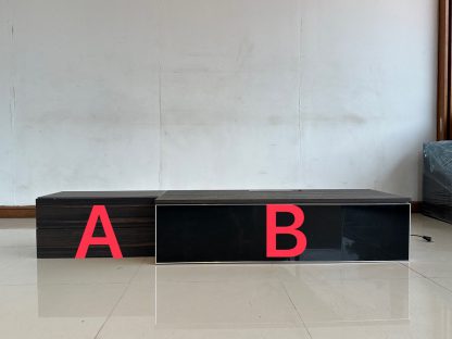 ตู้วางทีวีติดผนัง 3 ลิ้นชัก โครงไม้ MDF สีน้ำตาลลายไม้