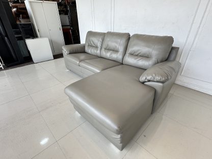 โซฟาแอล 3 ที่นั่ง แบรนด์ KONCEPT เบาะหนัง PU สีเทา