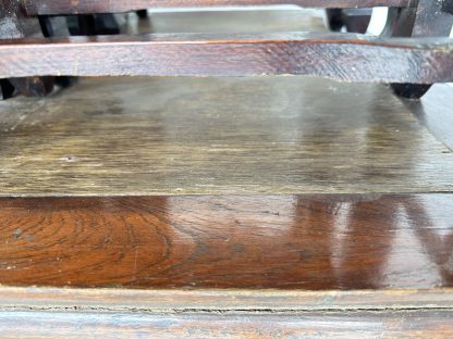 ชุดโต๊ะหมู่บูชา 9 ฐานท็อปกลางไม้ MDF โครงไม้สักติดลายฉลุลายไทยสีทอง