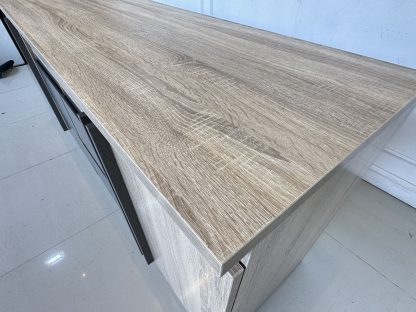 ตู้วางทีวี 2 บานเปิด 4 ลิ้นชัก โครงไม้ MDF สีบีชลายไม้