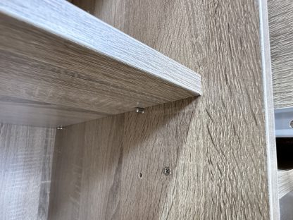 ตู้วางทีวี 2 บานเปิด 4 ลิ้นชัก โครงไม้ MDF สีบีชลายไม้