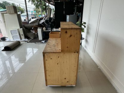 เคาน์เตอร์บาร์ 2 บานเลื่อน โครงไม้ยางทั้งตัว ล้อเลื่อน