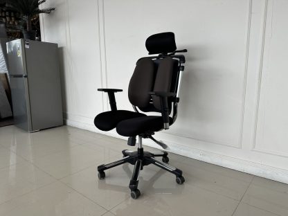 เก้าอี้สำนักงาน เพื่อสุขภาพ เบาะผ้าตาข่ายสีดำ แบรนด์ HARA CHAIR รุ่น NIETZSCHE v7