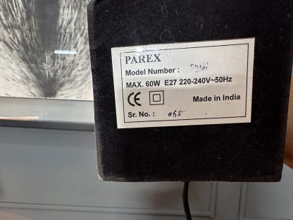 3 โคมไฟตั้งโต๊ะโป๊ะผ้าสีครีม ปักลายตัว B ฐานขาอะลูมิเนียม 1 คู่ Made In India