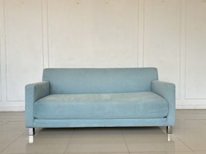 โซฟา 3 ที่นั่ง เบาะผ้าสีฟ้าอมเขียว (Teal Blue) เบาะกางออกเป็นเบดได้