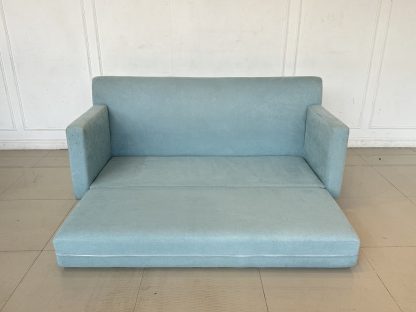 โซฟา 3 ที่นั่ง เบาะผ้าสีฟ้าอมเขียว (Teal Blue) เบาะกางออกเป็นเบดได้
