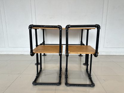 ชุดโต๊ะทานอาหารไม้สน 4 ที่นั่ง โครงขาเหล็ก PVC