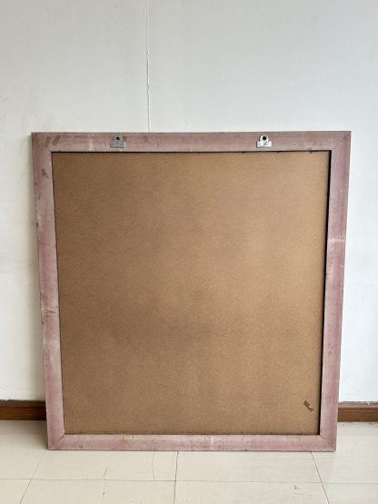 กระจกเงา แบบติดผนัง กรอบไม้ MDF ลายสีทองเหลือง