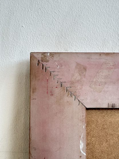 กระจกเงา แบบติดผนัง กรอบไม้ MDF ลายสีทองเหลือง