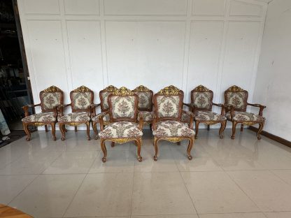 ชุดโต๊ะทานอาหารไม้สัก 9 ที่นั่ง สไตล์หลุยส์
