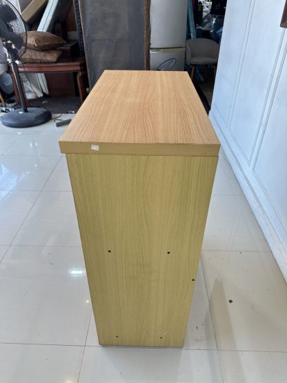 ตู้เก็บรองเท้า 2 บานเลื่อน โครงไม้ MDF สีบีชลายไม้