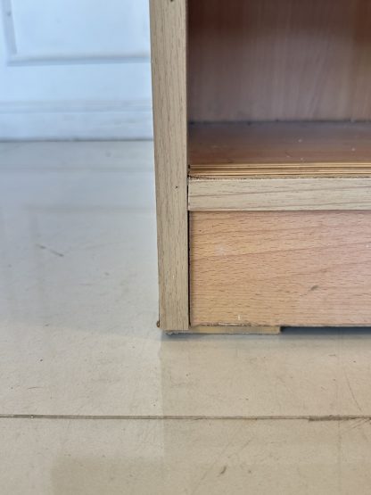 ตู้เก็บรองเท้า 2 บานเลื่อน โครงไม้ MDF สีบีชลายไม้