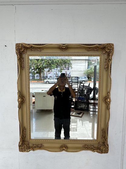 บานกระจกเงา สไตล์วินเทจ สีทอง ( แบบที่ 1 )