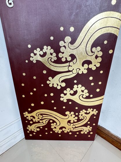 ของตกแต่ง กรอบรูปภาพพื้นผ้า ลวดลายมงคล