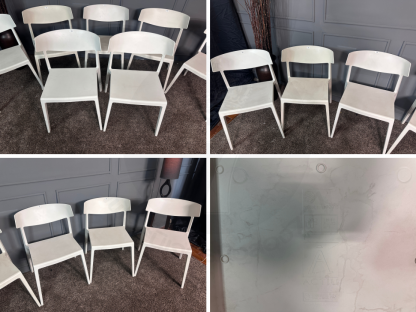 46 เซตเก้าอี้นำเข้า Wing Chair วัสดุโพลีโพรพิลีน แบรนด์ Actiu Made In Spain สีขาว 7 ตัว