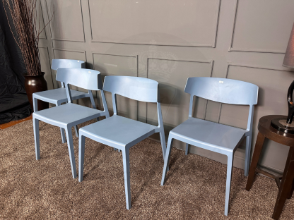 44 เซตเก้าอี้นำเข้า Wing Chair วัสดุโพลีโพรพิลีน แบรนด์ Actiu Made In Spain สีฟ้า 4 ตัว