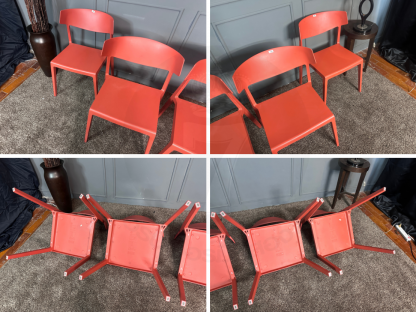 42 เซตเก้าอี้นำเข้า Wing Chair วัสดุโพลีโพรพิลีน แบรนด์ Actiu Made In Spain สีแดง 4 ตัว