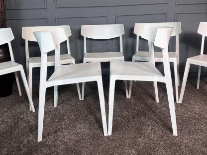 46 เซตเก้าอี้นำเข้า Wing Chair วัสดุโพลีโพรพิลีน แบรนด์ Actiu Made In Spain สีขาว 7 ตัว