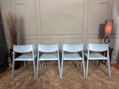 44 เซตเก้าอี้นำเข้า Wing Chair วัสดุโพลีโพรพิลีน แบรนด์ Actiu Made In Spain สีฟ้า 4 ตัว
