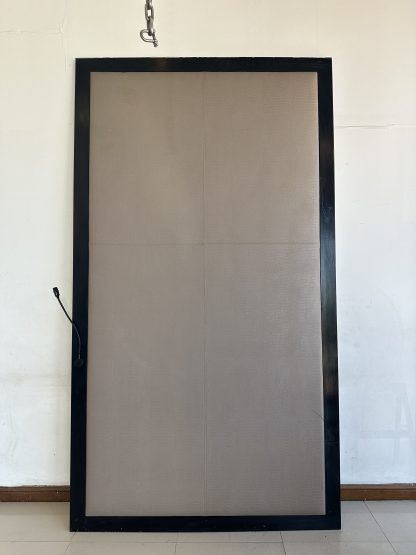 หัวเตียง built-in โครงไม้ MDF บุหนัง PU ลายหนังจระเข้ พร้อมไฟอ่านหนังสือ LED ( ใหญ่ )