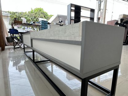 ตู้วางทีวี 2 ช่องวางของ แผ่นวางไม้อัดปิดผิวลายหินอ่อน