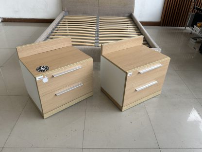 ตู้ข้างเตียง 2 ลิ้นชัก โครงไม้ MDF สีบีชลายไม้