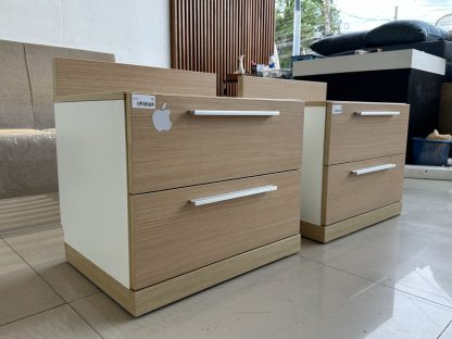 ตู้ข้างเตียง 2 ลิ้นชัก โครงไม้ MDF สีบีชลายไม้