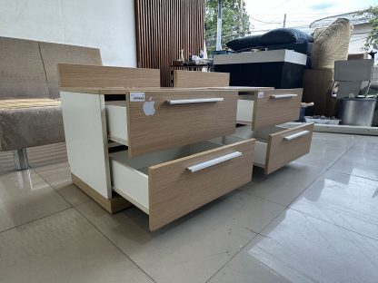 ตู้ข้างเตียง 2 ลิ้นชัก โครงไม้ MDF สีบีชลายไม้