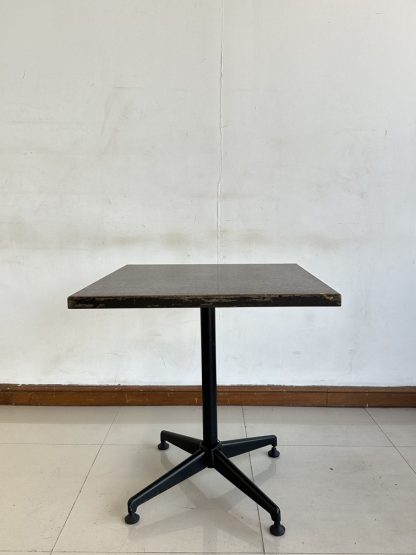โต๊ะทานอาหาร ท็อปไม้จริงสีน้ำตาลลายไม้
