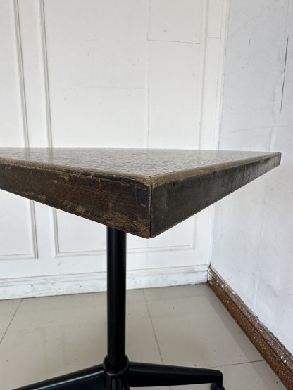 โต๊ะทานอาหาร ท็อปไม้จริงสีน้ำตาลลายไม้ โครงขาเหล็กสีดำ (ขนาดกว้าง 60 CM.)