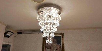 โคมไฟแขวนเพดาน ตกแต่งคริสตัล ใช้หลอด LED 7W โครงเหล็ก