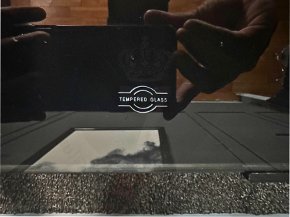 11 โต๊ะอเนกประสงค์ กระจก Tempered Glass ดำ ทั้งตัว โครงสแตนเลส
