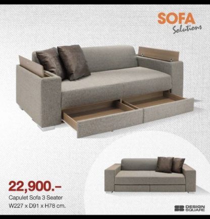 โซฟา 3 ที่นั่ง แบรนด์ SB FURNITURE รุ่น CAPURAT